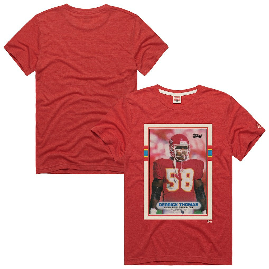 Derrick Thomas Kansas City Chiefs Homage Unisex NFL Topps Trading Card Tri-Blend T-Shirt Red - NFL