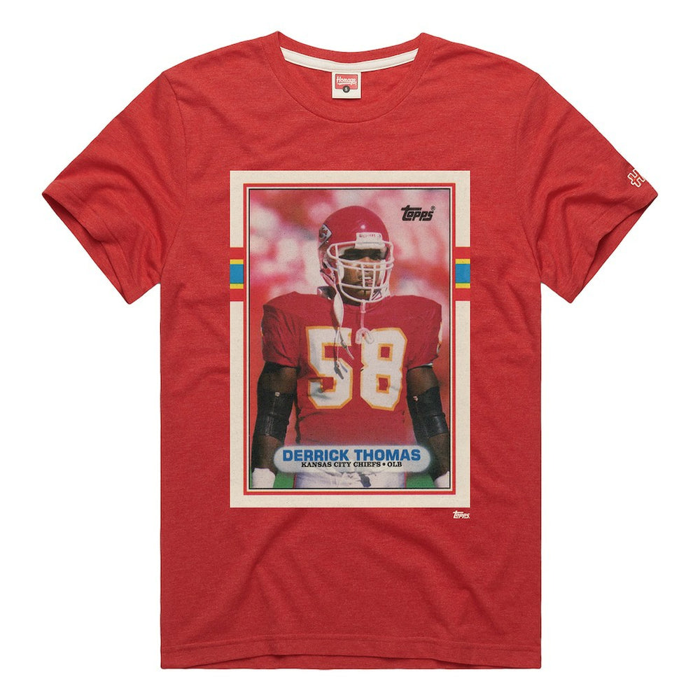 Derrick Thomas Kansas City Chiefs Homage Unisex NFL Topps Trading Card Tri-Blend T-Shirt Red - NFL