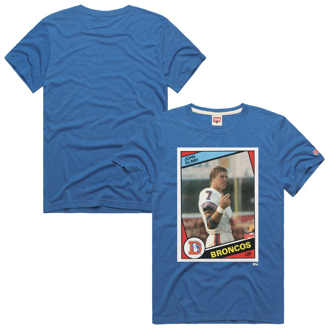 John Elway Denver Broncos Homage Unisex NFL Topps Trading Card Tri-Blend T-Shirt Royal - NFL