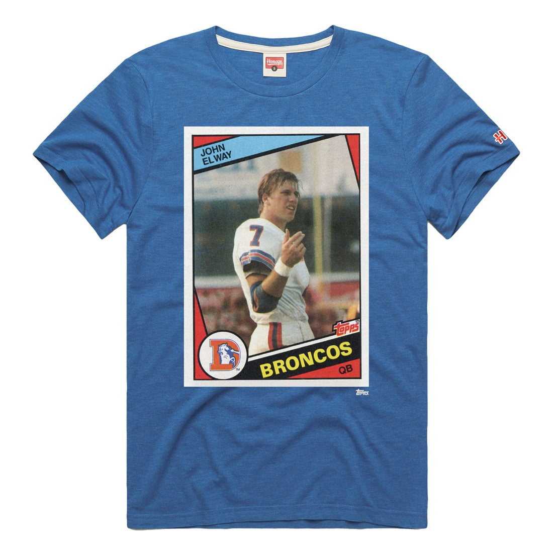 John Elway Denver Broncos Homage Unisex NFL Topps Trading Card Tri-Blend T-Shirt Royal - NFL