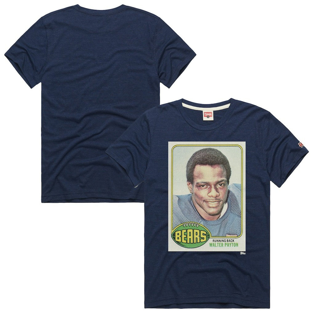 Walter Payton Chicago Bears Homage Unisex NFL Topps Trading Card Tri-Blend T-Shirt Navy - NFL