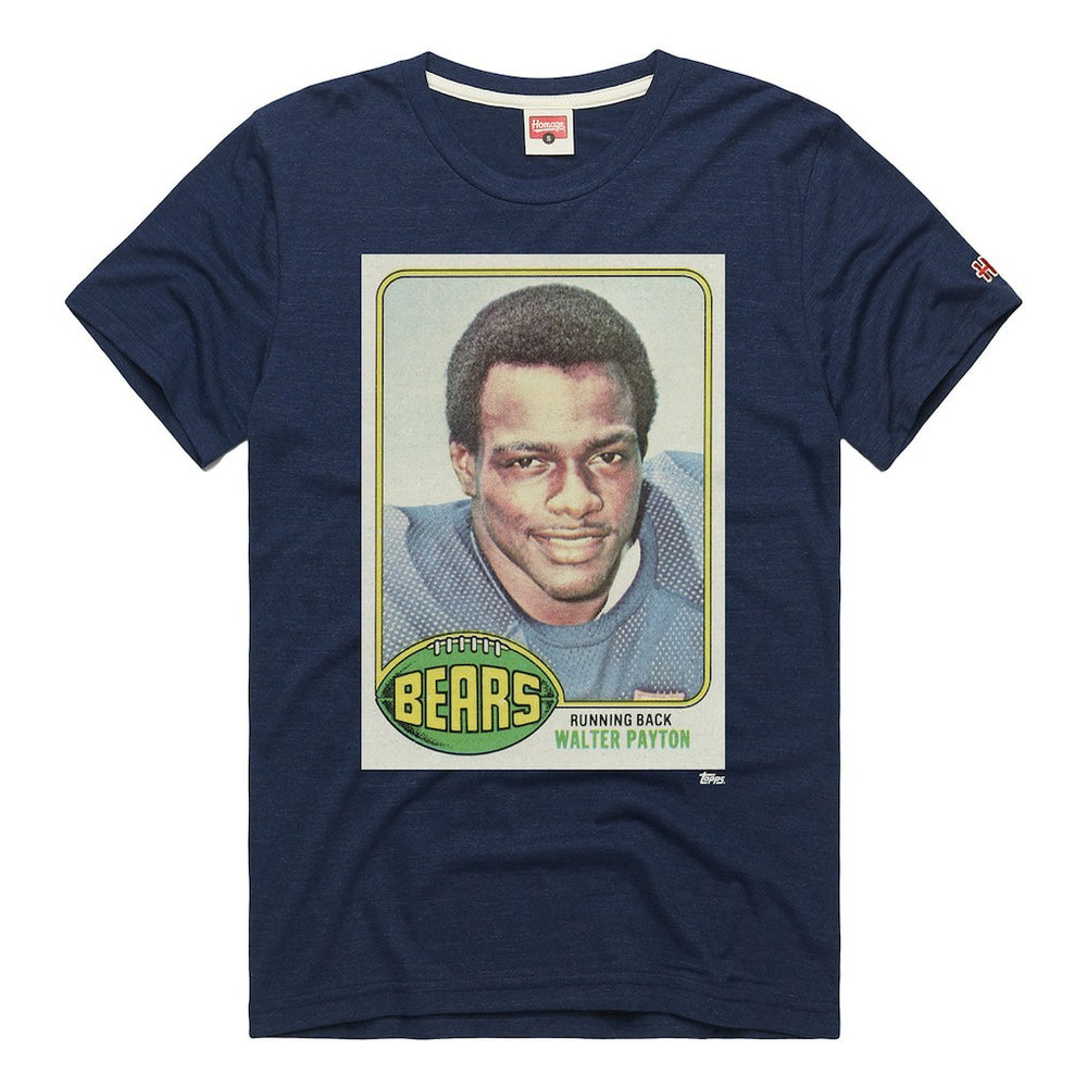 Walter Payton Chicago Bears Homage Unisex NFL Topps Trading Card Tri-Blend T-Shirt Navy - NFL
