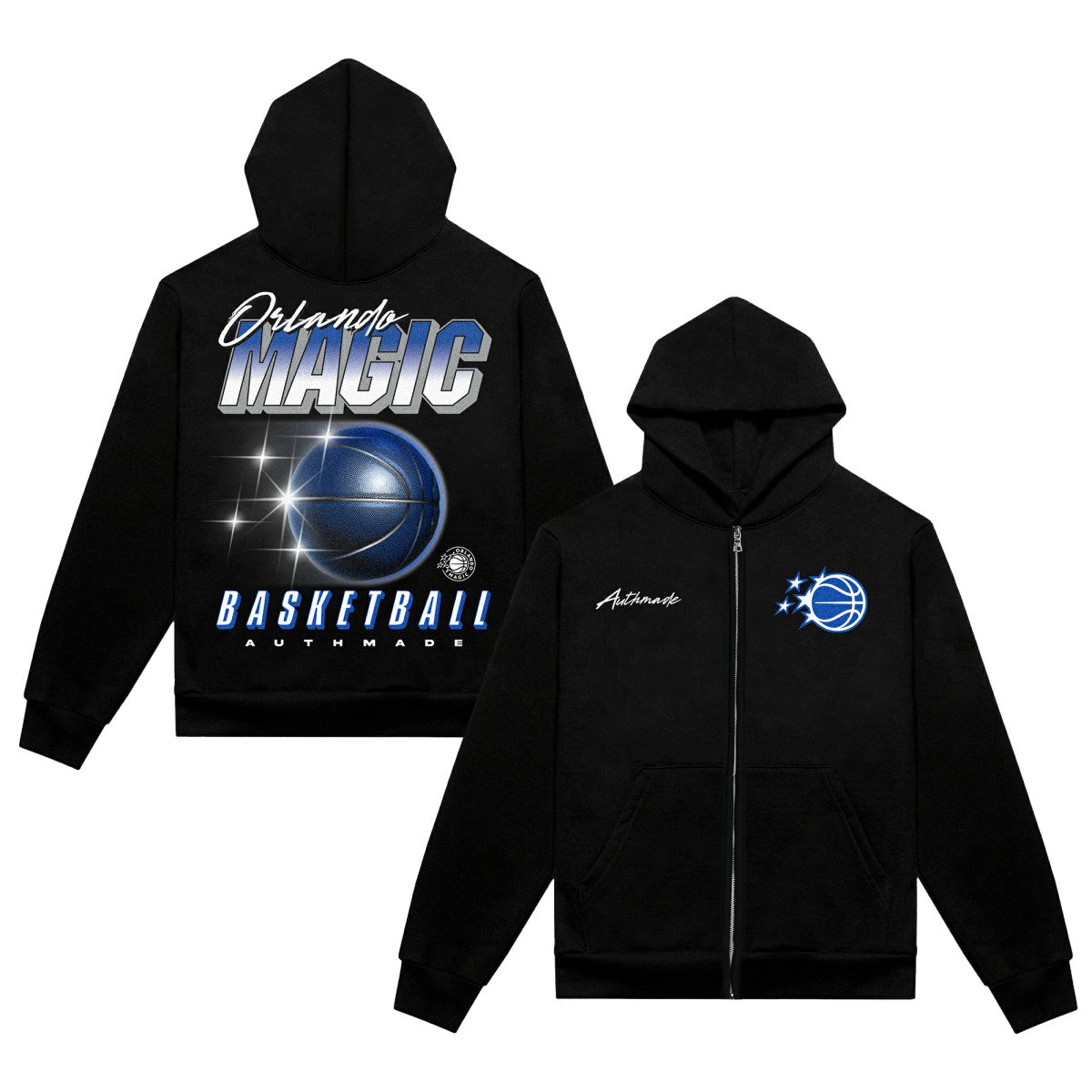 NBA - Orlando Magic Authmade Unisex Premium Boxy Full-Zip Hoodie - Black