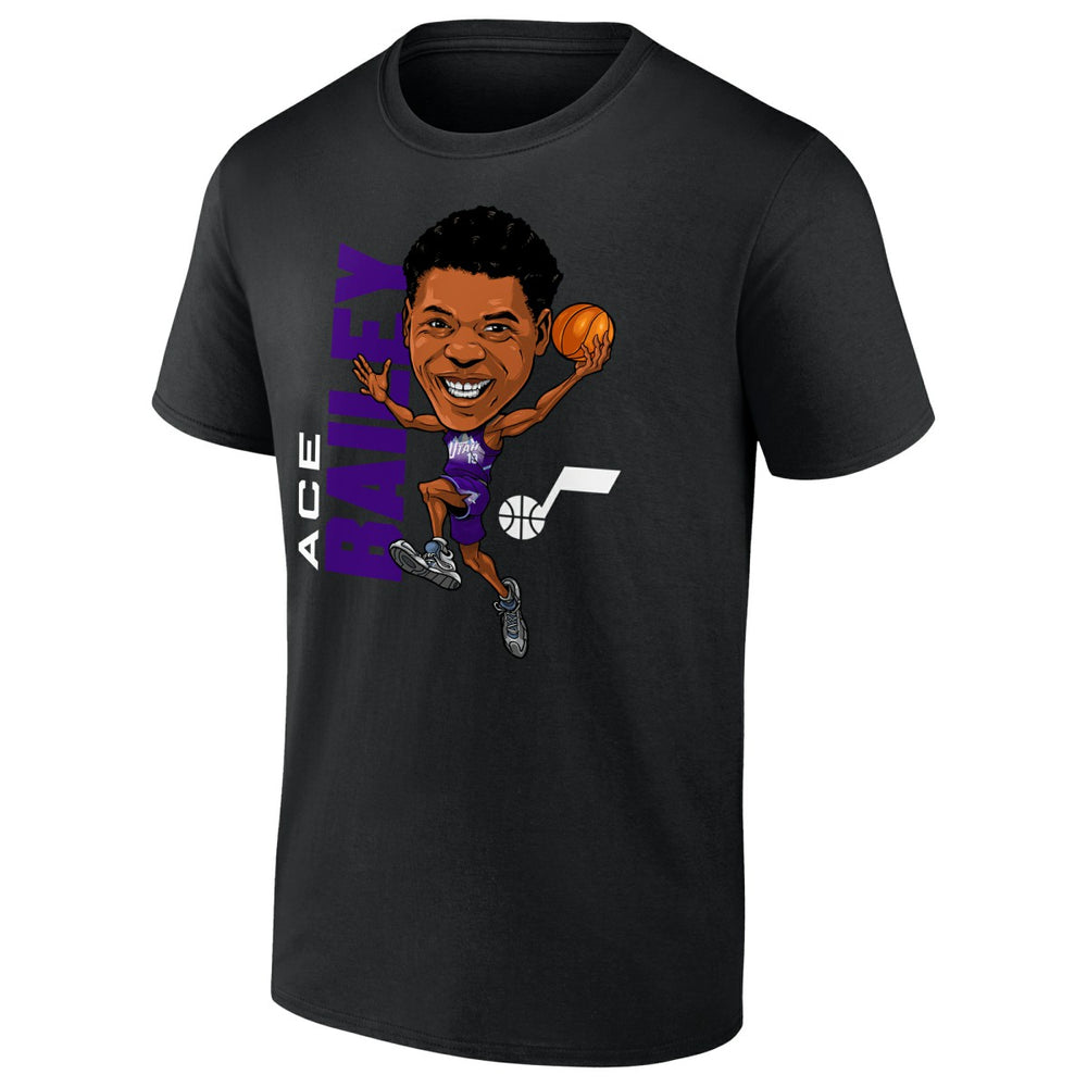 NBA - Ace Bailey Utah Jazz Caricature T-Shirt - Black