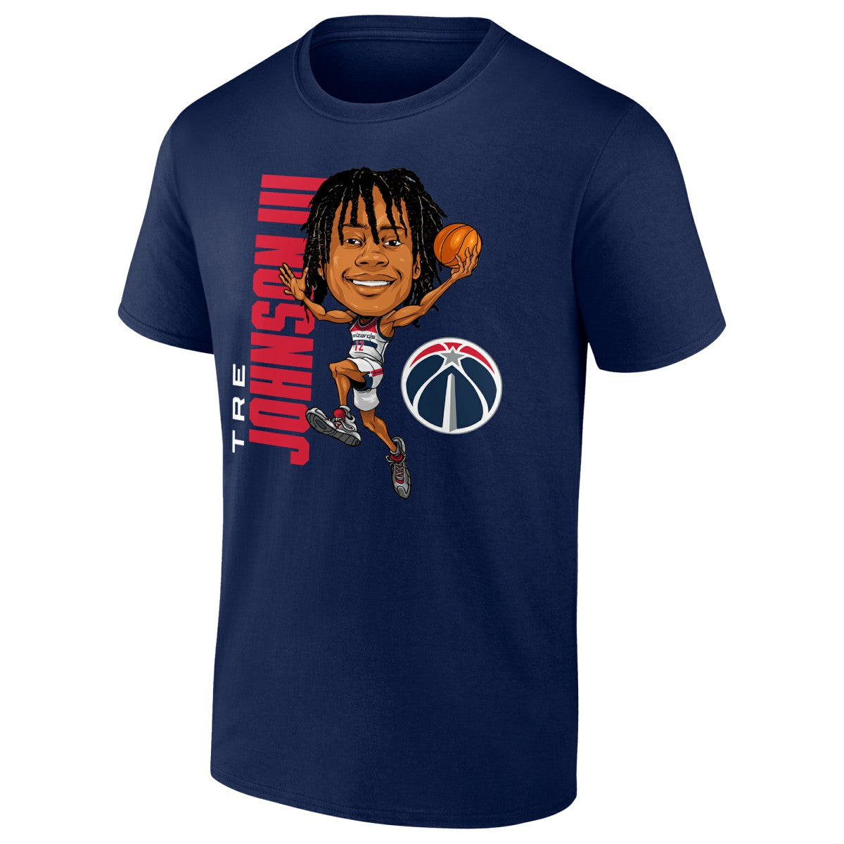 NBA - Tre Johnson III Washington Wizards Caricature T-Shirt - Navy