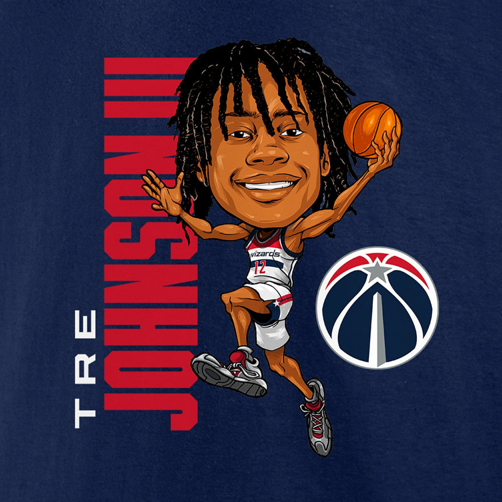 NBA - Tre Johnson III Washington Wizards Caricature T-Shirt - Navy