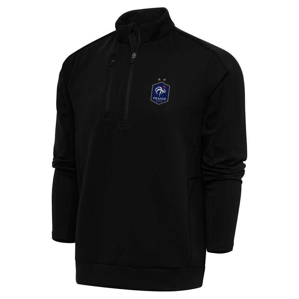 France National Team Antigua Genesis Quarter-Zip Pullover - Black