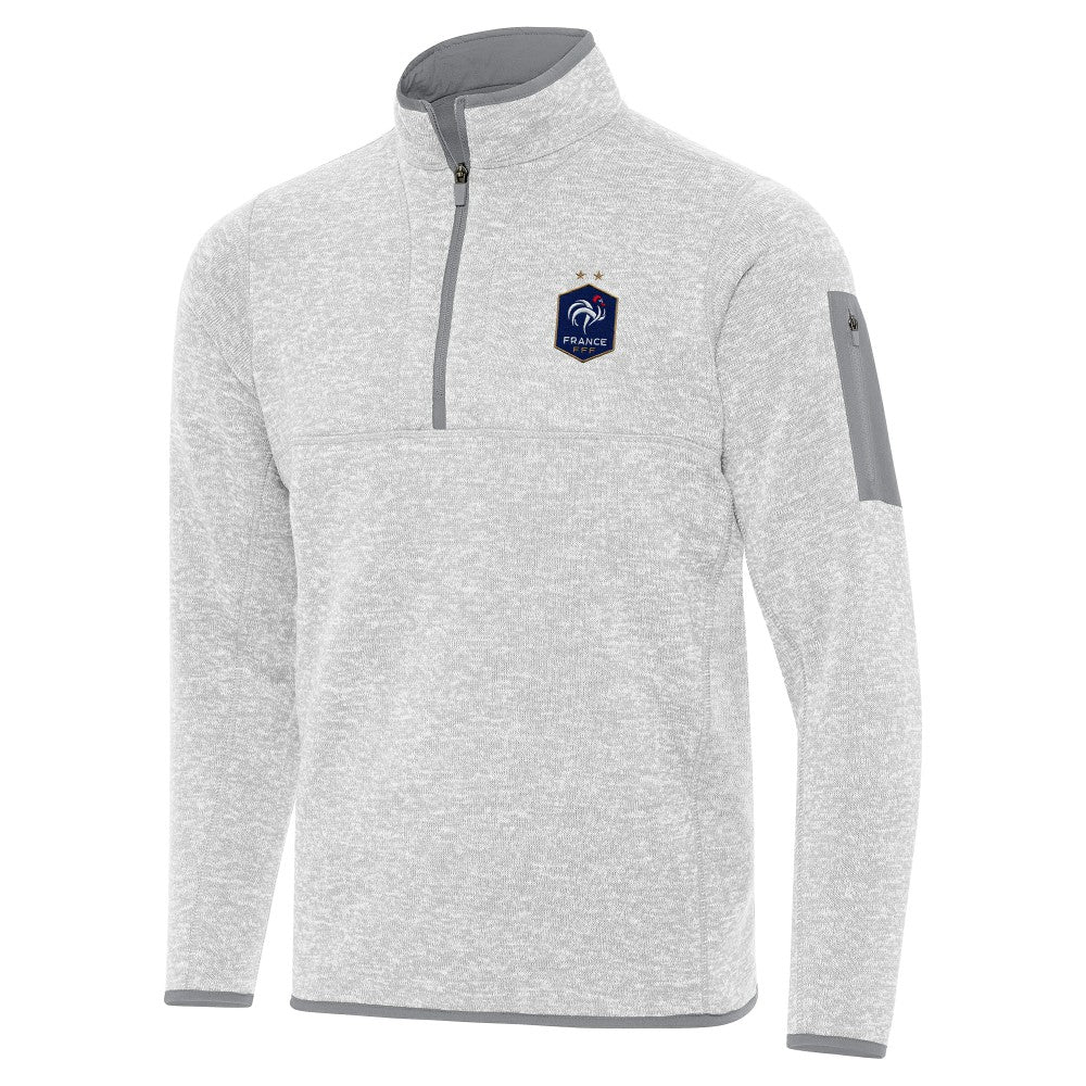 France National Team Antigua Elevate Quarter-Zip Pullover - Heather Gray