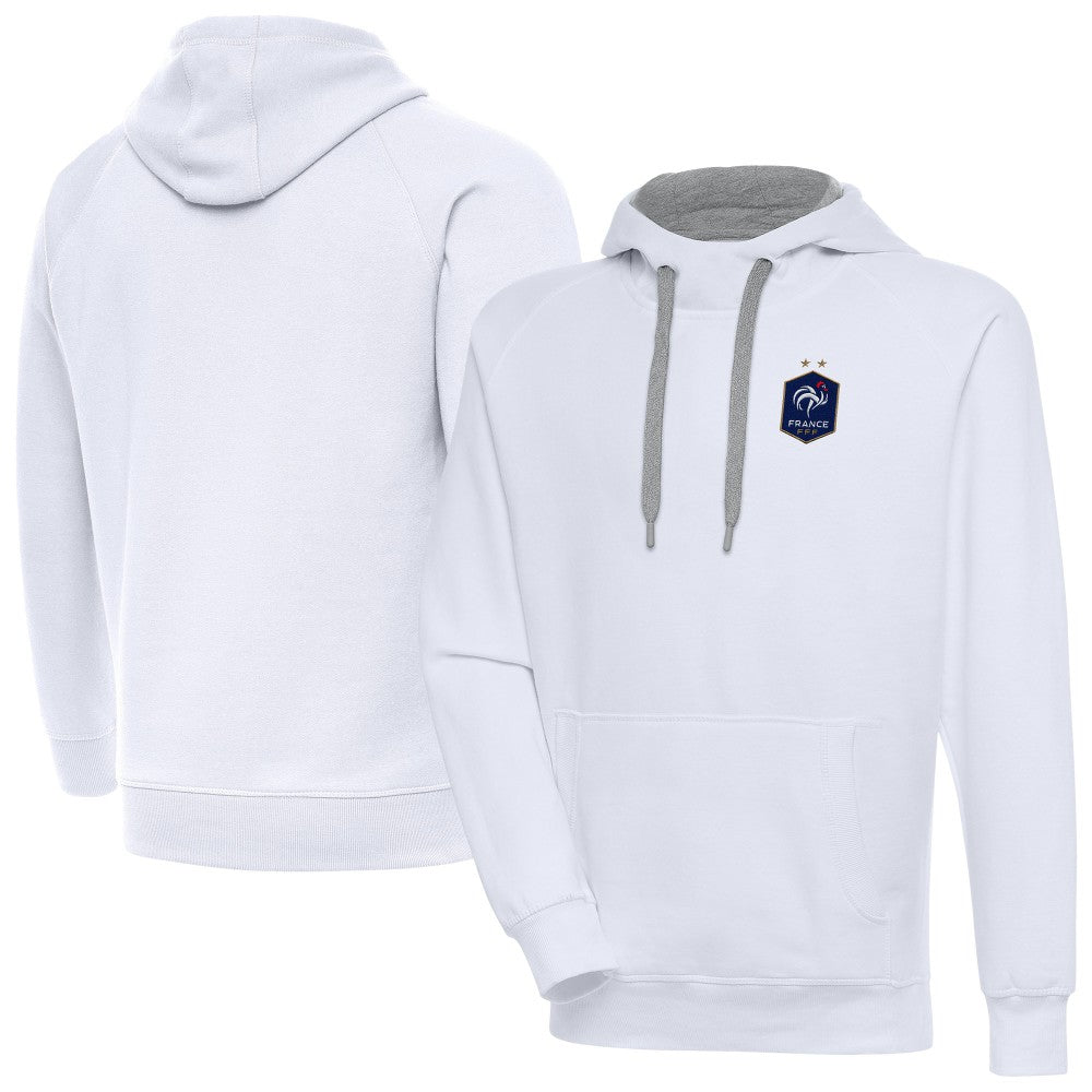 France National Team Antigua Takeover Pullover Hoodie - White