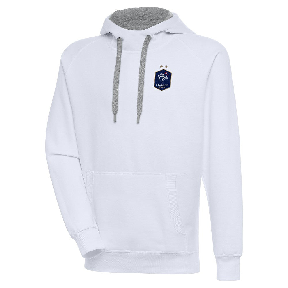 France National Team Antigua Takeover Pullover Hoodie - White
