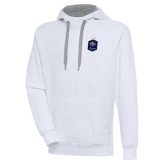 France National Team Antigua Takeover Pullover Hoodie - White