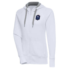France National Team Antigua Women's Takeover Full-Zip Hoodie - White