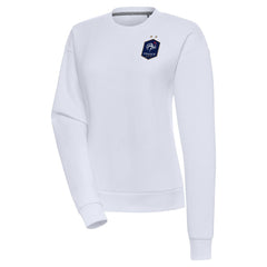 France National Team Antigua Women's Takeover Pullover Sweatshirt - White