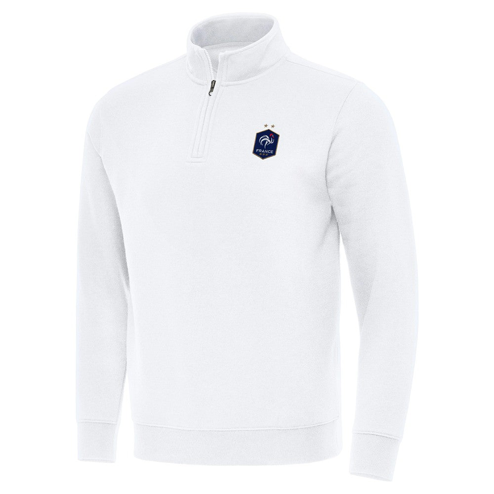 France National Team Antigua Landslide Quarter-Zip Pullover - White