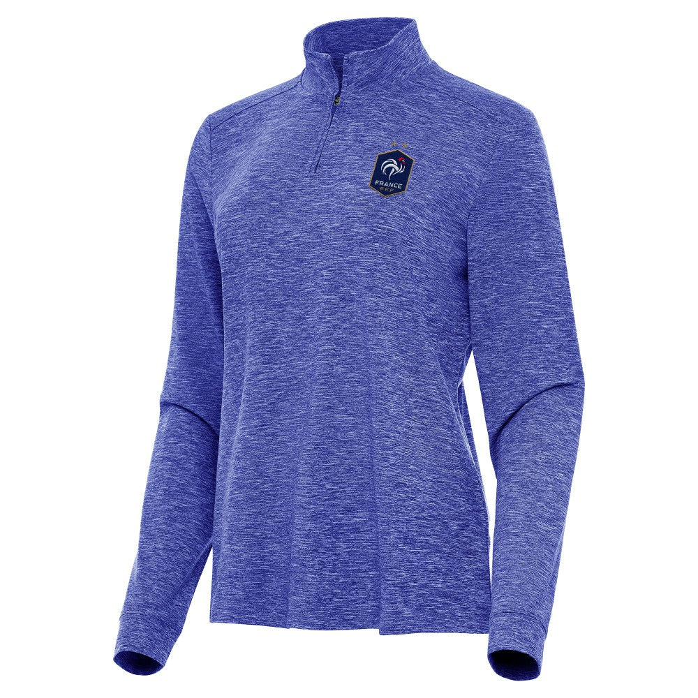 France National Team Antigua Women's Master Quarter-Zip Pullover - Heather Royal