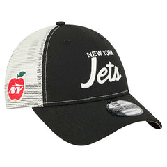 New York Jets New Era Apple Trucker 9FORTY Adjustable Hat Black - NFL
