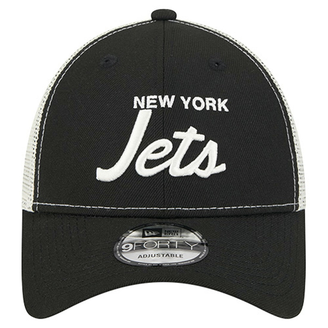 New York Jets New Era Apple Trucker 9FORTY Adjustable Hat Black - NFL