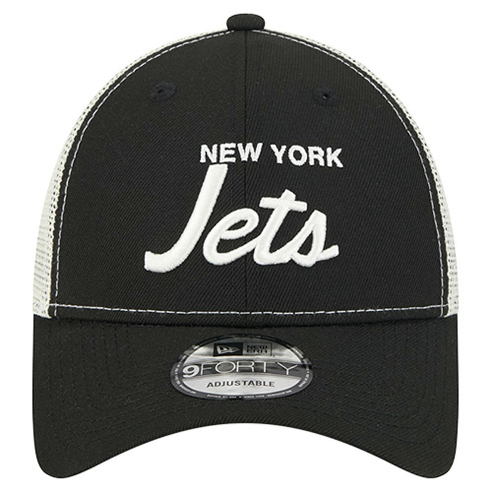 New York Jets New Era Apple Trucker 9FORTY Adjustable Hat Black - NFL
