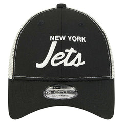 New York Jets New Era Apple Trucker 9FORTY Adjustable Hat Black - NFL