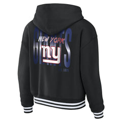 New York Giants WEAR by Erin Andrews Women's Lace-Up Fleece Hoodie Black - NFL