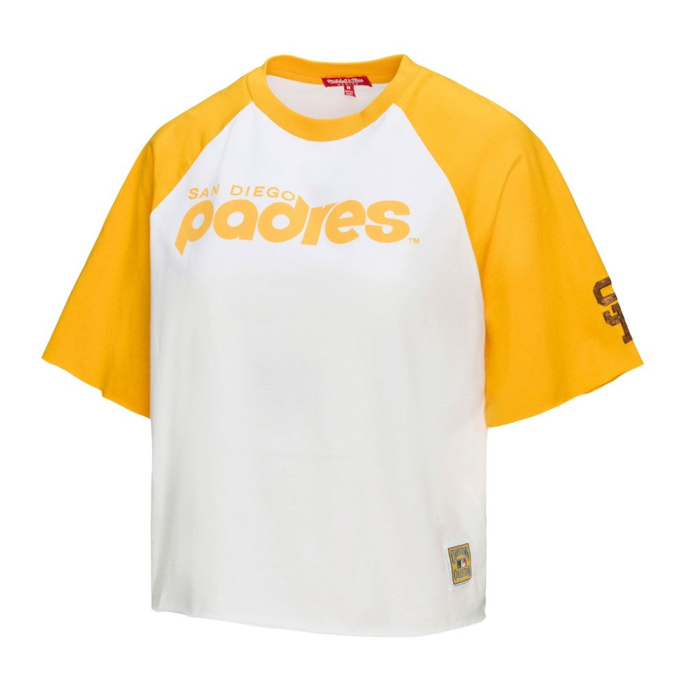 San Diego Padres Mitchell & Ness Women's Cropped Raglan Boxy T-Shirt Online