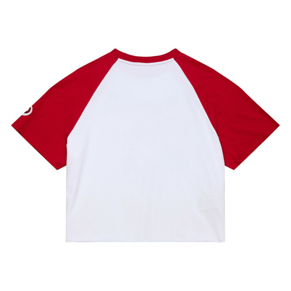 Philadelphia Phillies Mitchell & Ness Women's Cropped Raglan Boxy T-Shirt On Sale