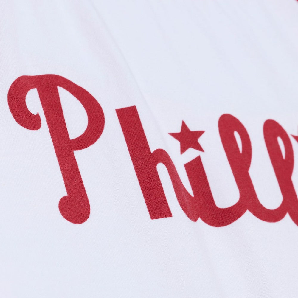 Philadelphia Phillies Mitchell & Ness Women's Cropped Raglan Boxy T-Shirt On Sale