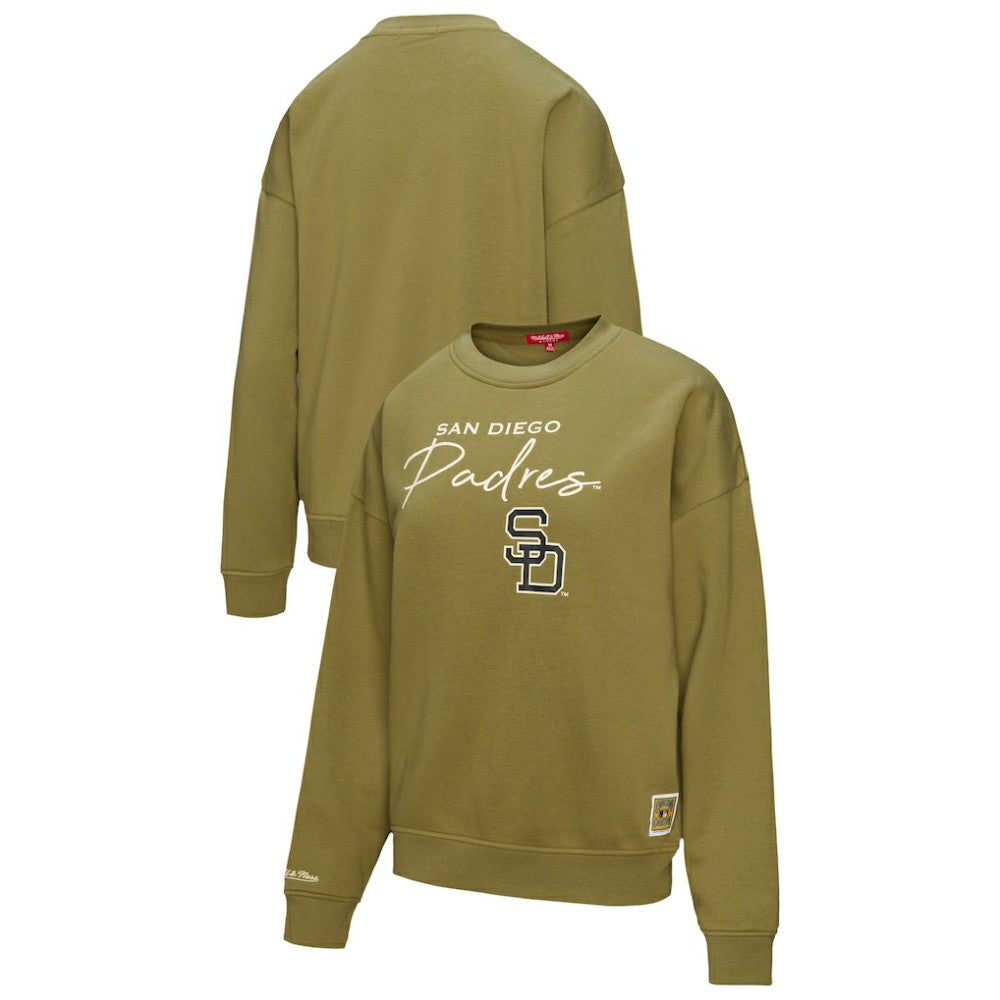San Diego Padres Mitchell & Ness Women's Oversized Crewneck Sweatshirt discount