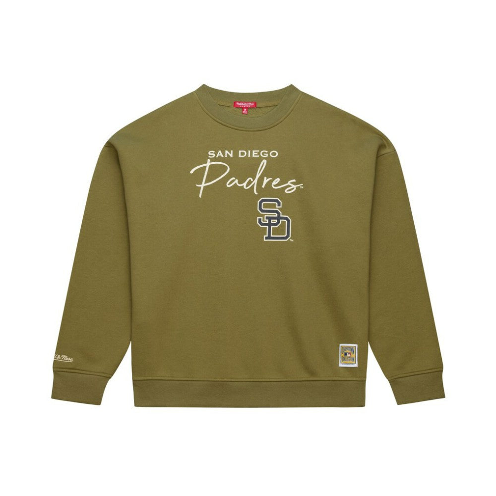 San Diego Padres Mitchell & Ness Women's Oversized Crewneck Sweatshirt discount