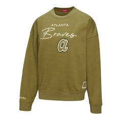 Atlanta Braves Mitchell & Ness Women's Oversized Crewneck Sweatshirt discount