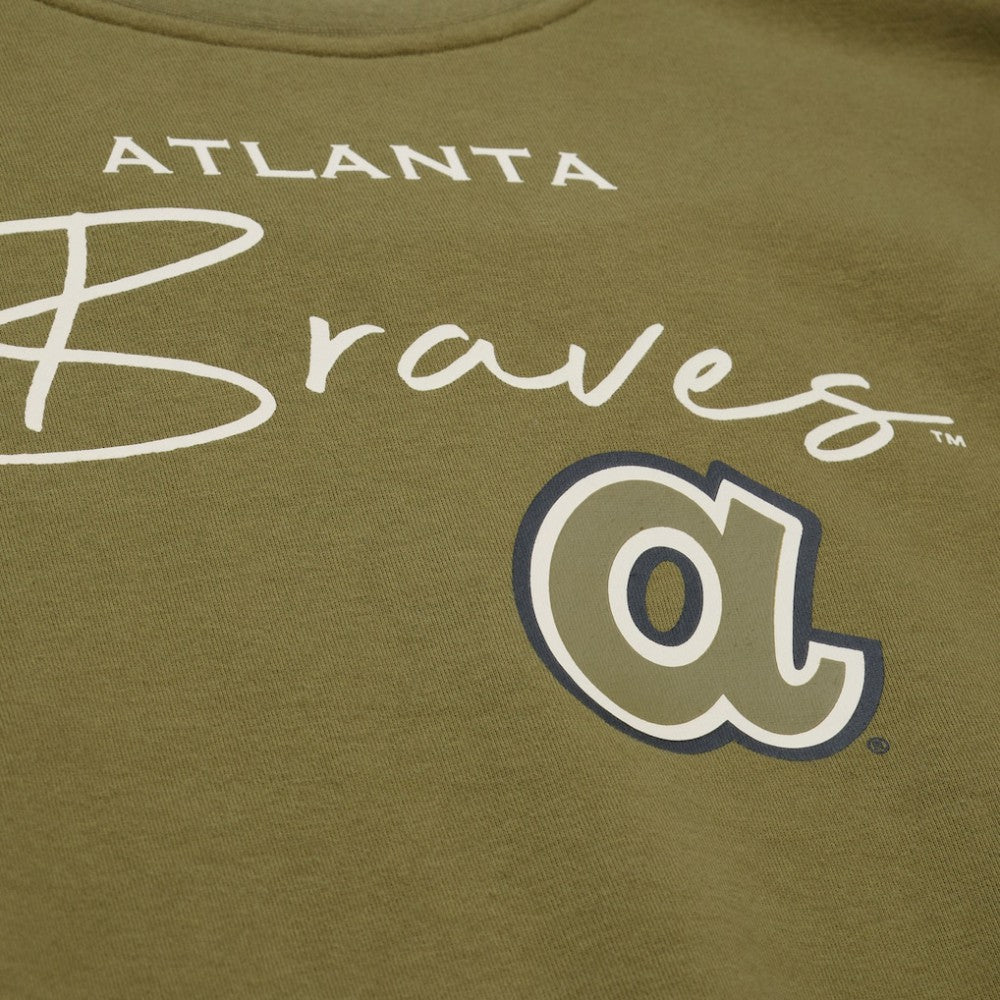 Atlanta Braves Mitchell & Ness Women's Oversized Crewneck Sweatshirt discount