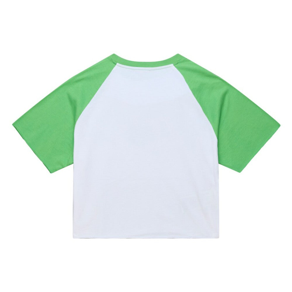 Philadelphia Phillies Mitchell & Ness Women's Cropped Raglan Mascot Boxy T-Shirt Clearance