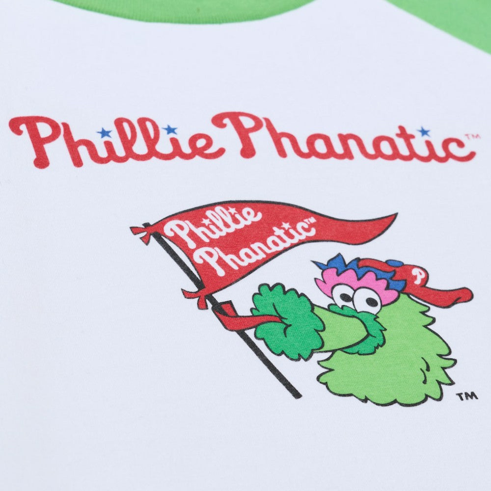 Philadelphia Phillies Mitchell & Ness Women's Cropped Raglan Mascot Boxy T-Shirt Clearance