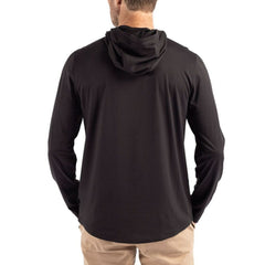 Washington Commanders Cutter & Buck Coastline Epic Comfort Eco Recycled Long Sleeve Hoodie T-Shirt Black - NFL