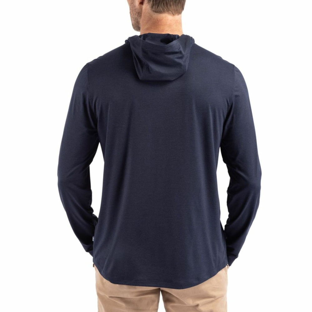 New York Giants Cutter & Buck Coastline Epic Comfort Eco Recycled Long Sleeve Hoodie T-Shirt Navy - NFL