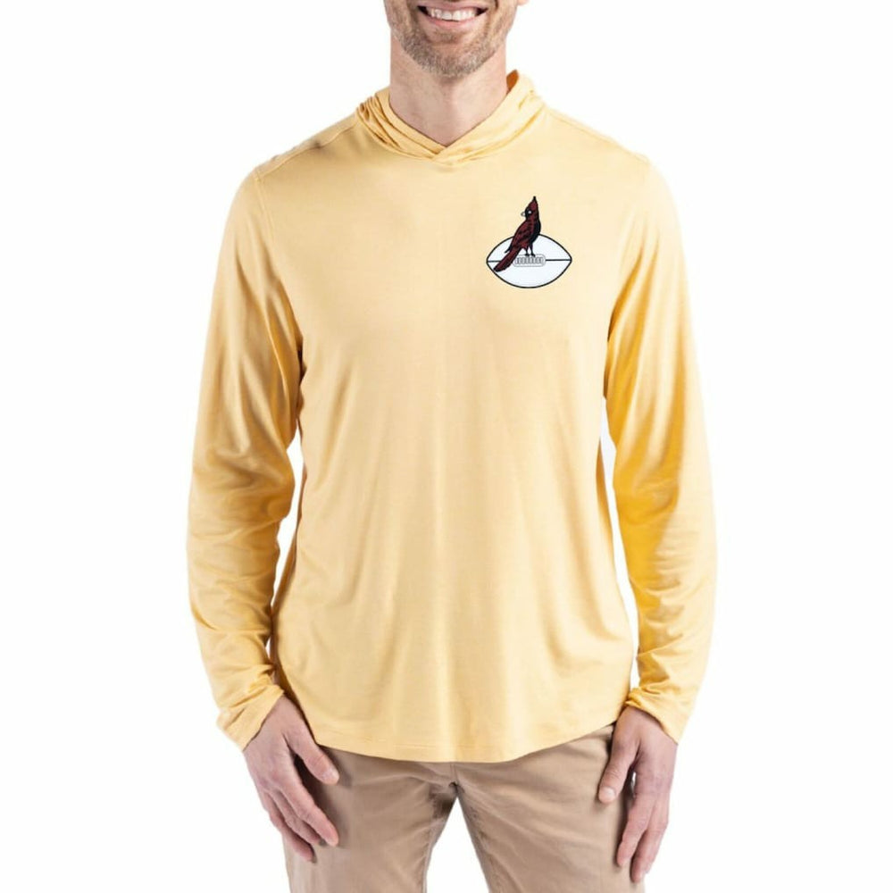 Arizona Cardinals Cutter & Buck Throwback Logo Coastline Epic Comfort Eco Recycled Long Sleeve Hoodie T-Shirt Yellow - NFL