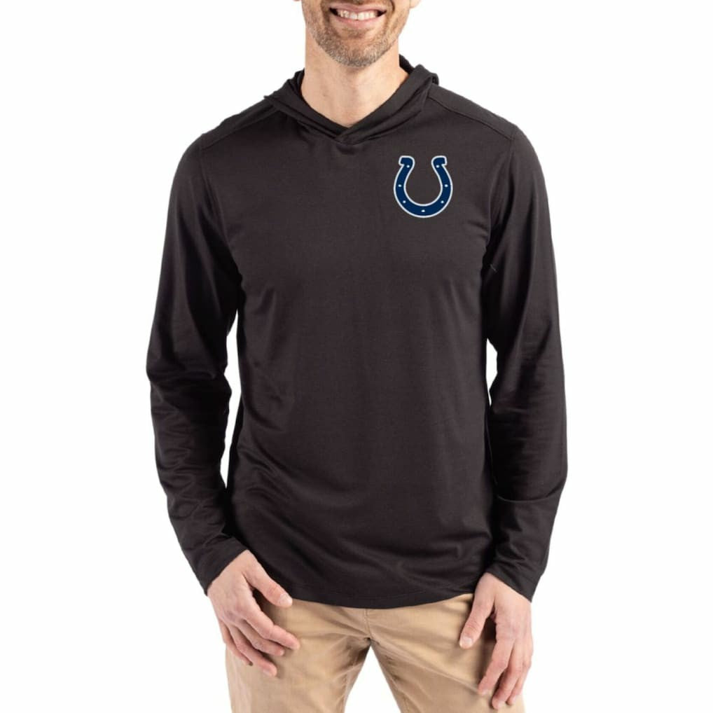 Indianapolis Colts Cutter & Buck Coastline Epic Comfort Eco Recycled Long Sleeve Hoodie T-Shirt Black - NFL