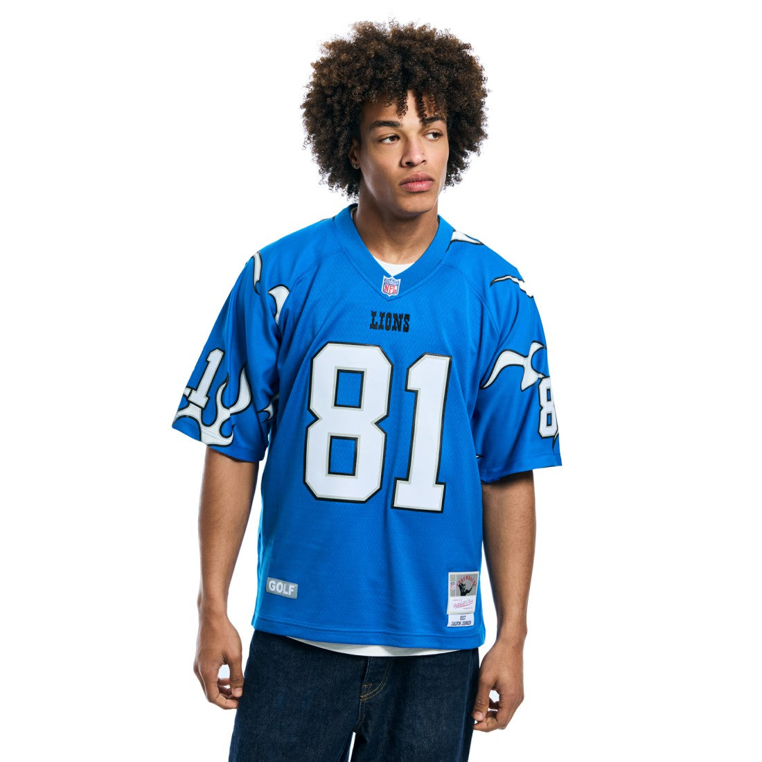 Calvin Johnson Detroit Lions x Golf Wang Unisex 2007 Legacy Fashion Jersey Blue - Mitchell & Ness