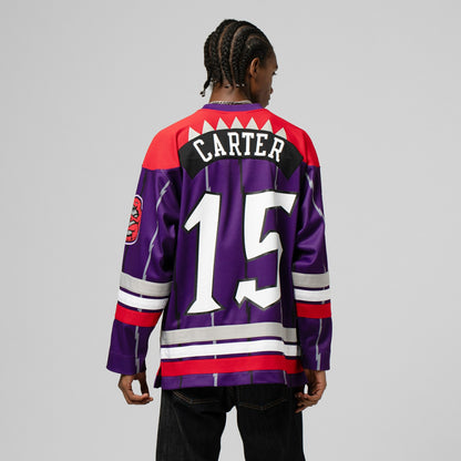 Vince Carter Toronto Raptors Unisex Maxxed Out Fashion Hockey Jersey - Purple | NBA Jerseys