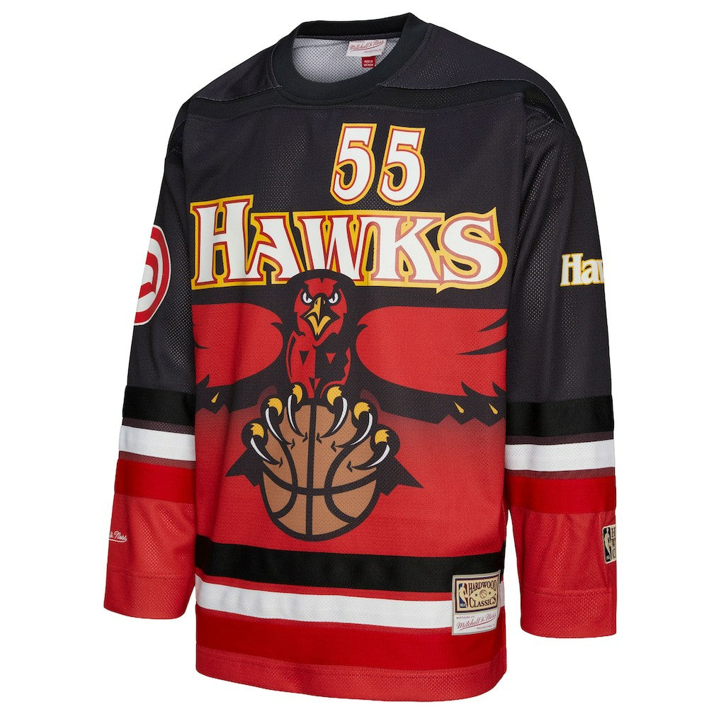 Mitchell & Ness - Dikembe Mutombo Atlanta Hawks Unisex Maxxed Out Fashion Hockey Jersey - Red