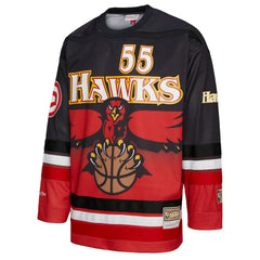 Mitchell & Ness - Dikembe Mutombo Atlanta Hawks Unisex Maxxed Out Fashion Hockey Jersey - Red