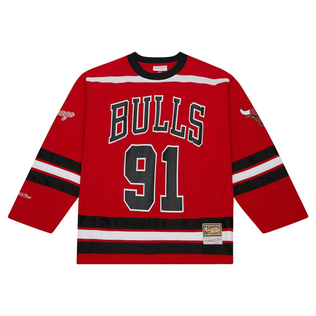 Dennis Rodman Chicago Bulls Unisex Maxxed Out Fashion Hockey Jersey sale - Red | NBA Jerseys