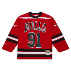 Mitchell & Ness - Dennis Rodman Chicago Bulls Unisex Maxxed Out Fashion Hockey Jersey - Red
