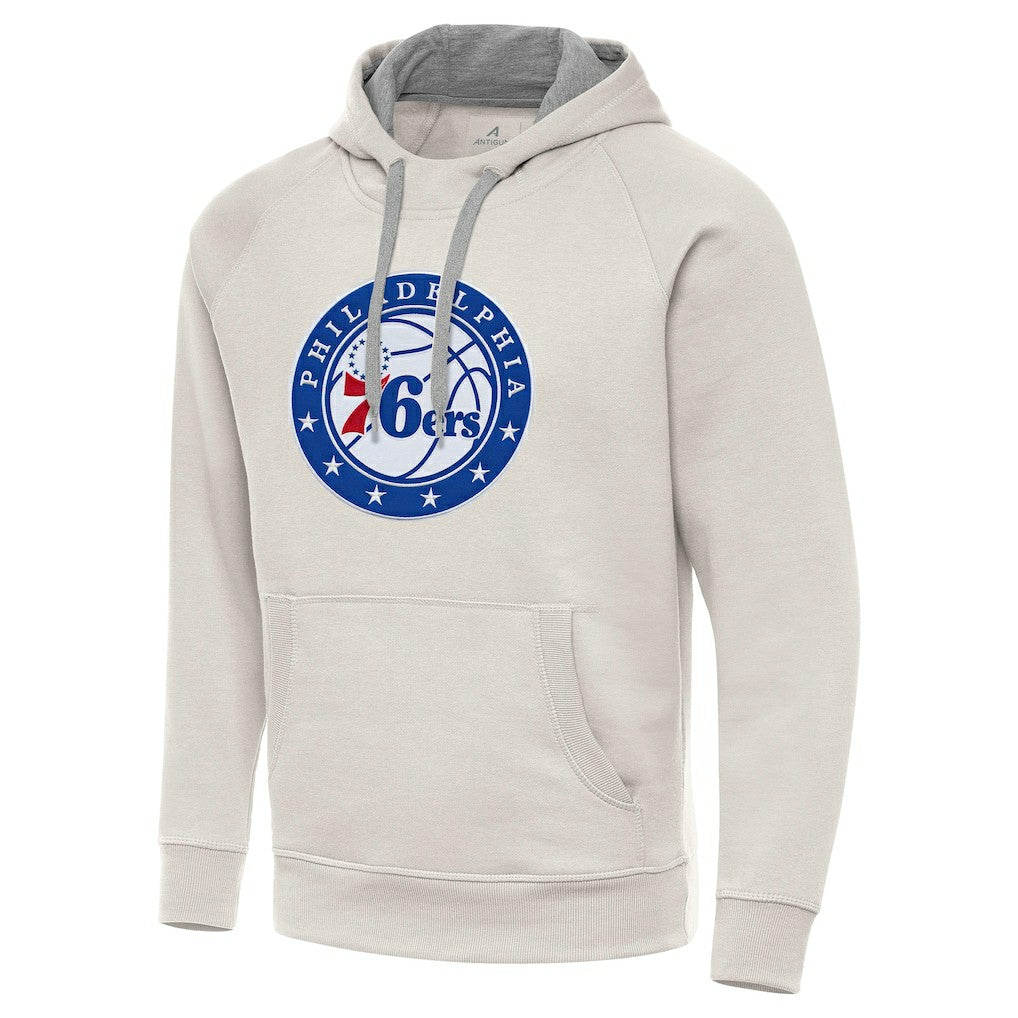 NBA - Philadelphia 76ers Antigua Big Logo Victory Pullover Hoodie - Cream