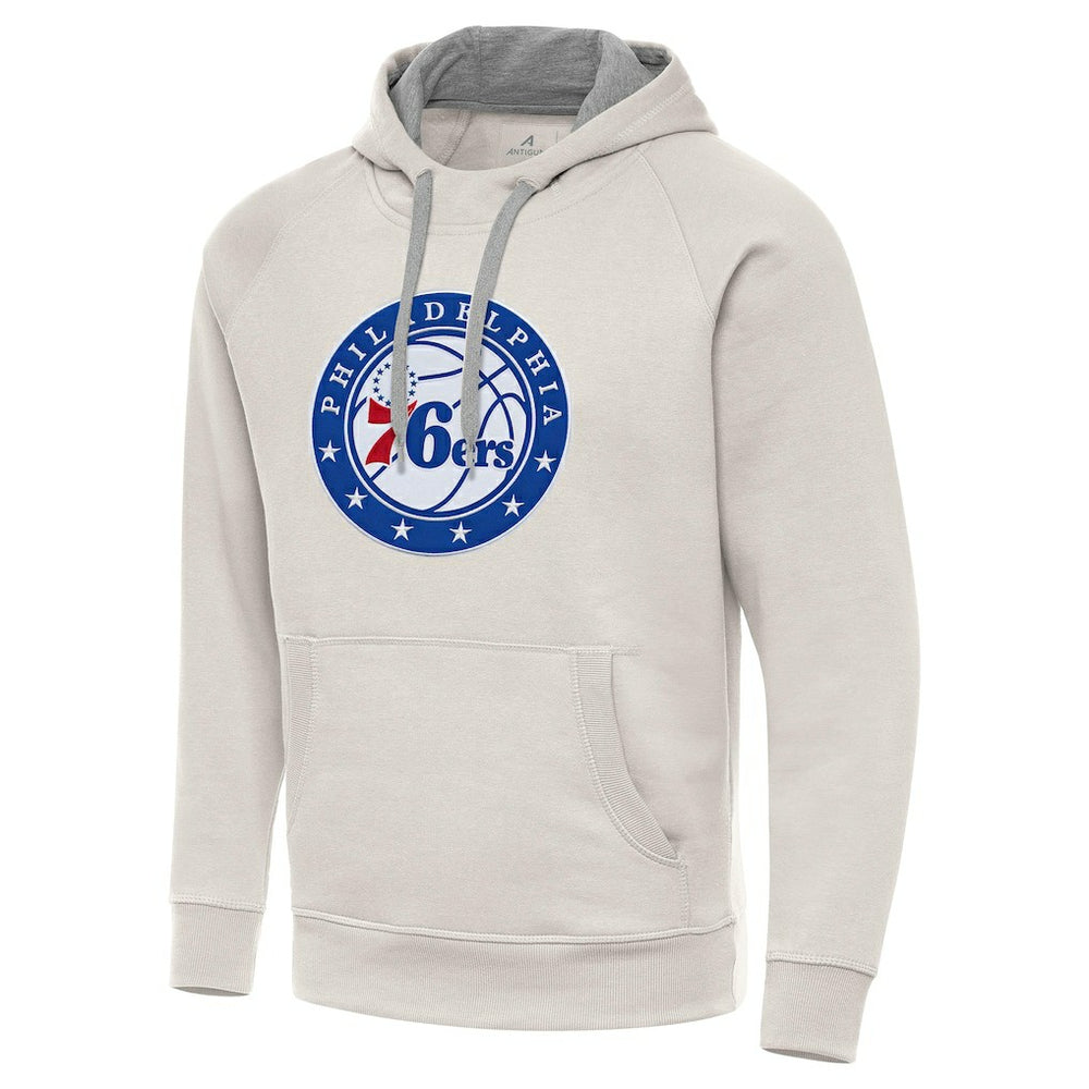 NBA - Philadelphia 76ers Antigua Big Logo Victory Pullover Hoodie - Cream