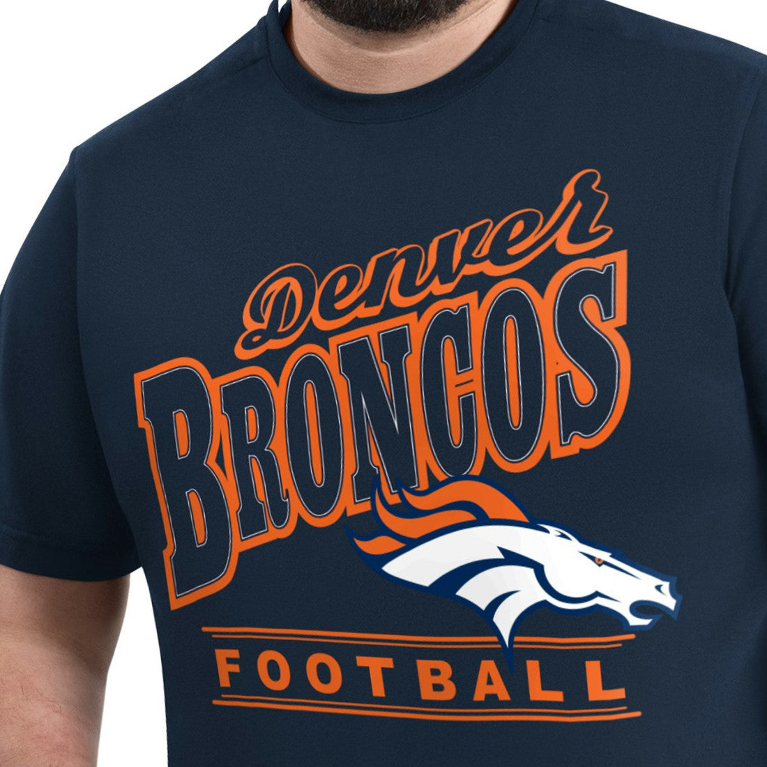 Denver Broncos G-III Sports by Carl Banks Adaptive Headliner Graphic T-Shirt Navy - NFL