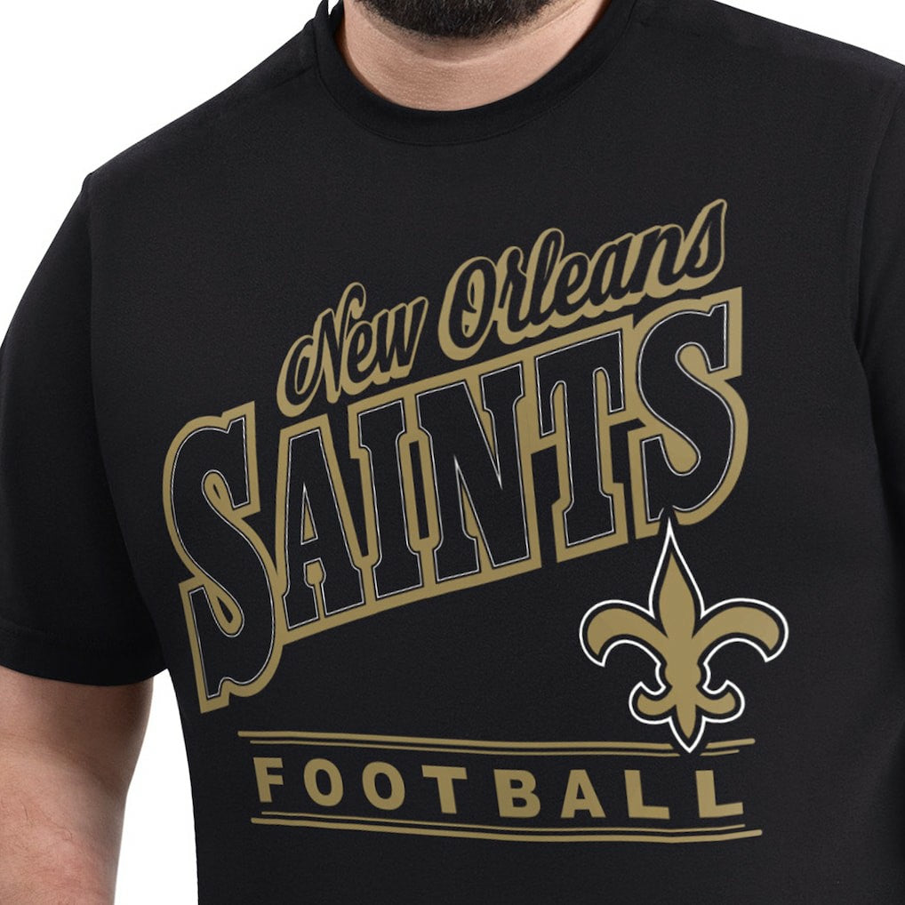 New Orleans Saints G-III Sports by Carl Banks Adaptive Headliner Graphic T-Shirt Black - NFL