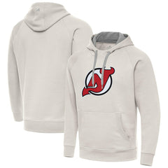 New Jersey Devils - Antigua Big Logo Victory Pullover Hoodie Cream