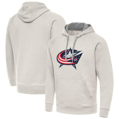 Columbus Blue Jackets - Antigua Big Logo Victory Pullover Hoodie Cream