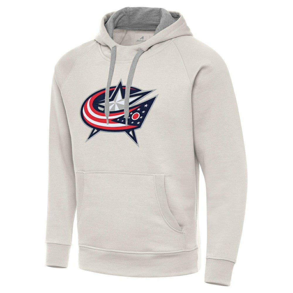 Columbus Blue Jackets - Antigua Big Logo Victory Pullover Hoodie Cream
